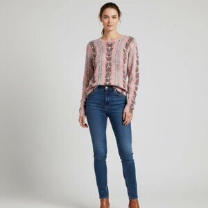 EQUIPMENT Statement Pink Snake Print Knit Cashmere Sweater Womens M Quiet Luxury